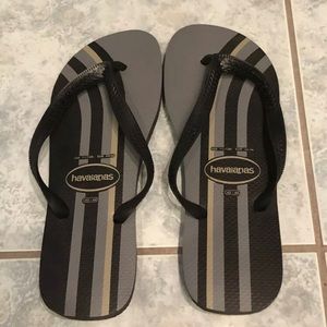 New Havaianas Men's Sandal Gray & Black Sz 11/12M